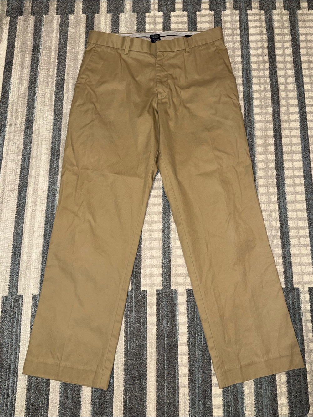 GAP Tailored Men's Tan Khaki Chino Pants Flat Front 32x32 Cotton Work Casual
